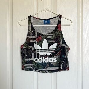 Adidas: Floral Crop Top - Size S